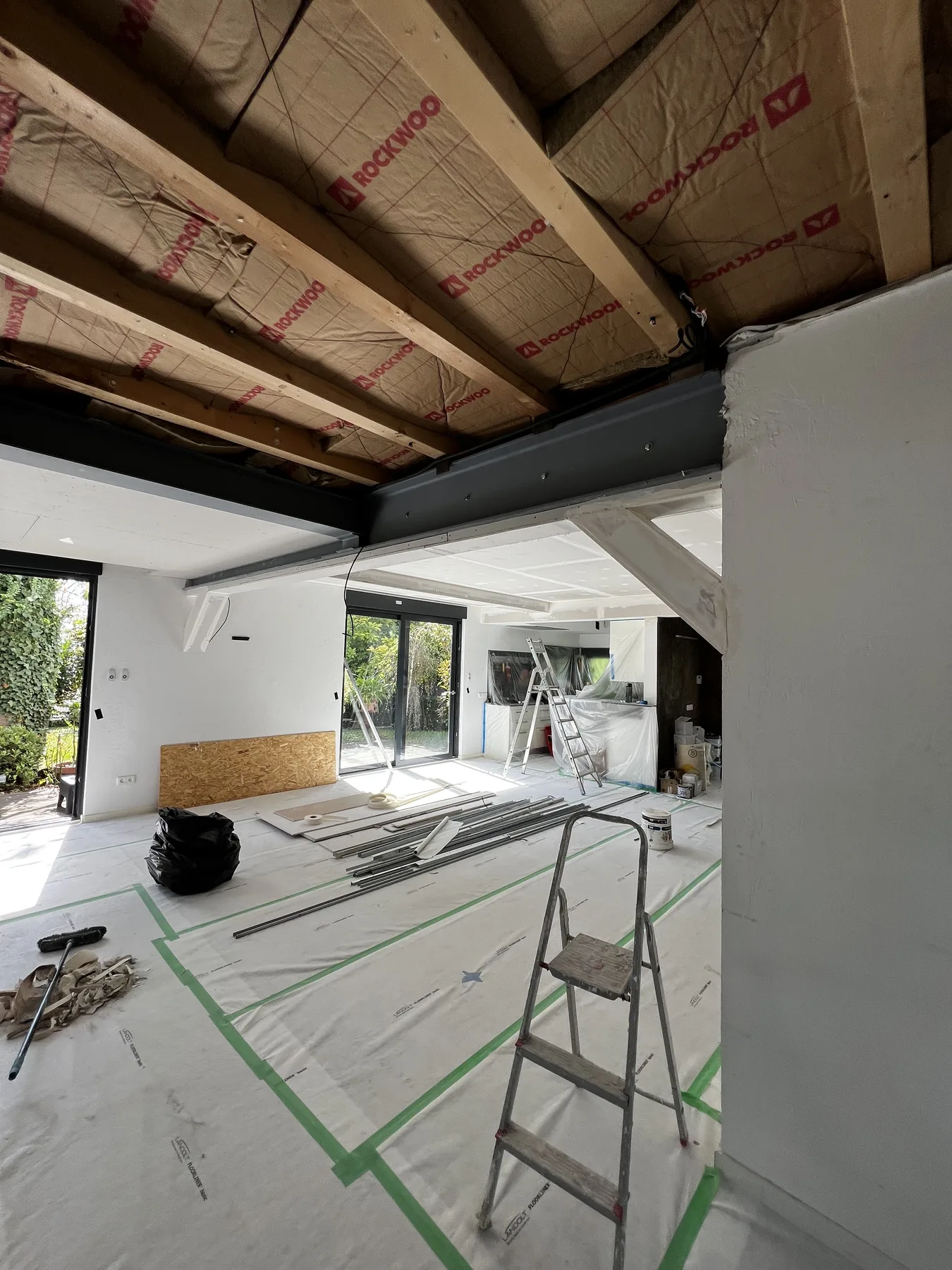 Rénovation avec charpente bois apparente